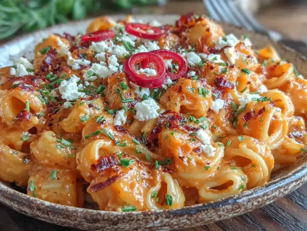 cremige Kürbis-Pasta mit Feta & Chili - featured image