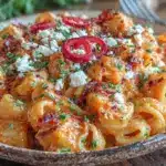 cremige Kürbis-Pasta mit Feta & Chili - featured image