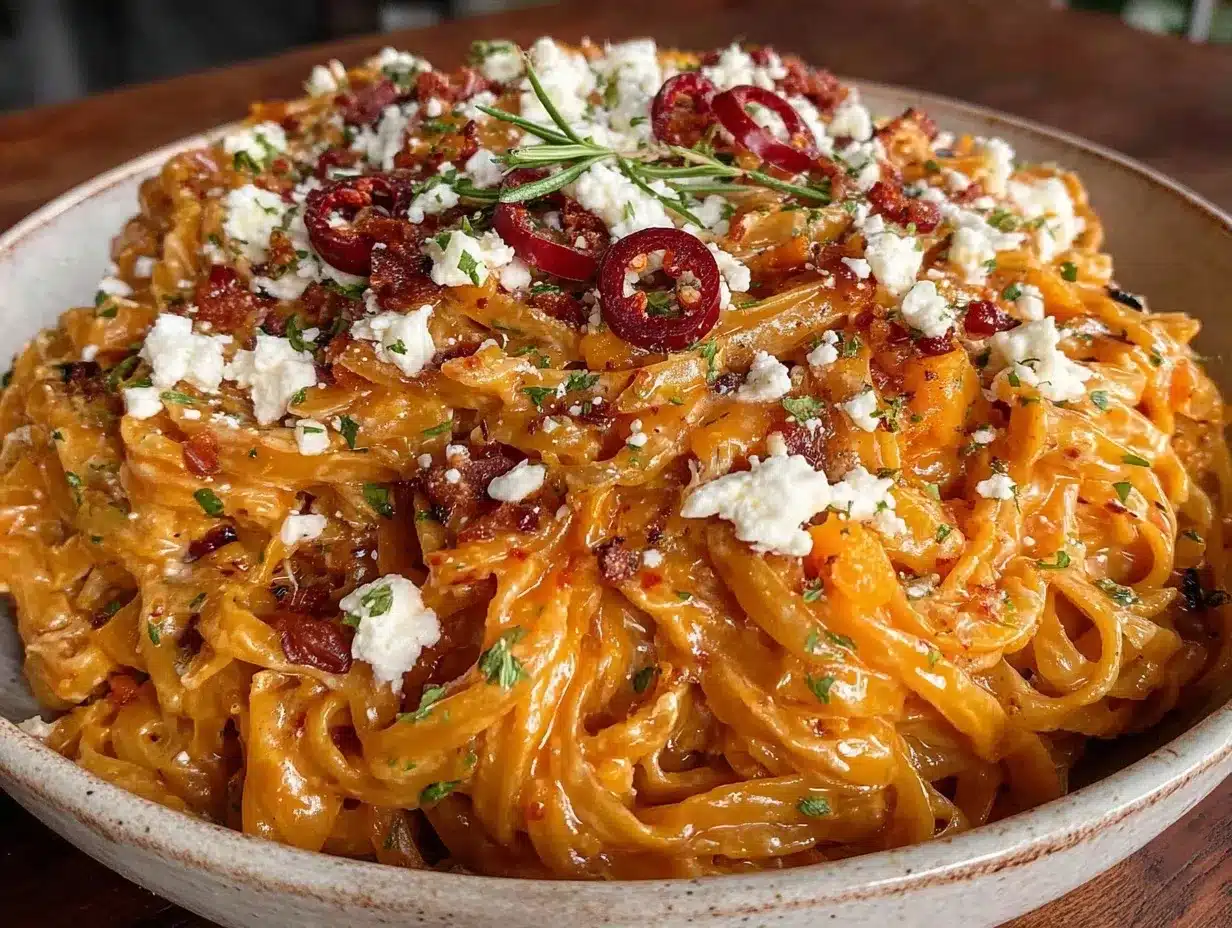 Cremige Kürbis-Pasta mit Feta & Chili: Der perfekte Dinnerparty-Esser 4 cremige Kürbis-Pasta mit Feta & Chili preparation steps