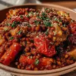 cremige vegetarische Linsenbolognese - featured image