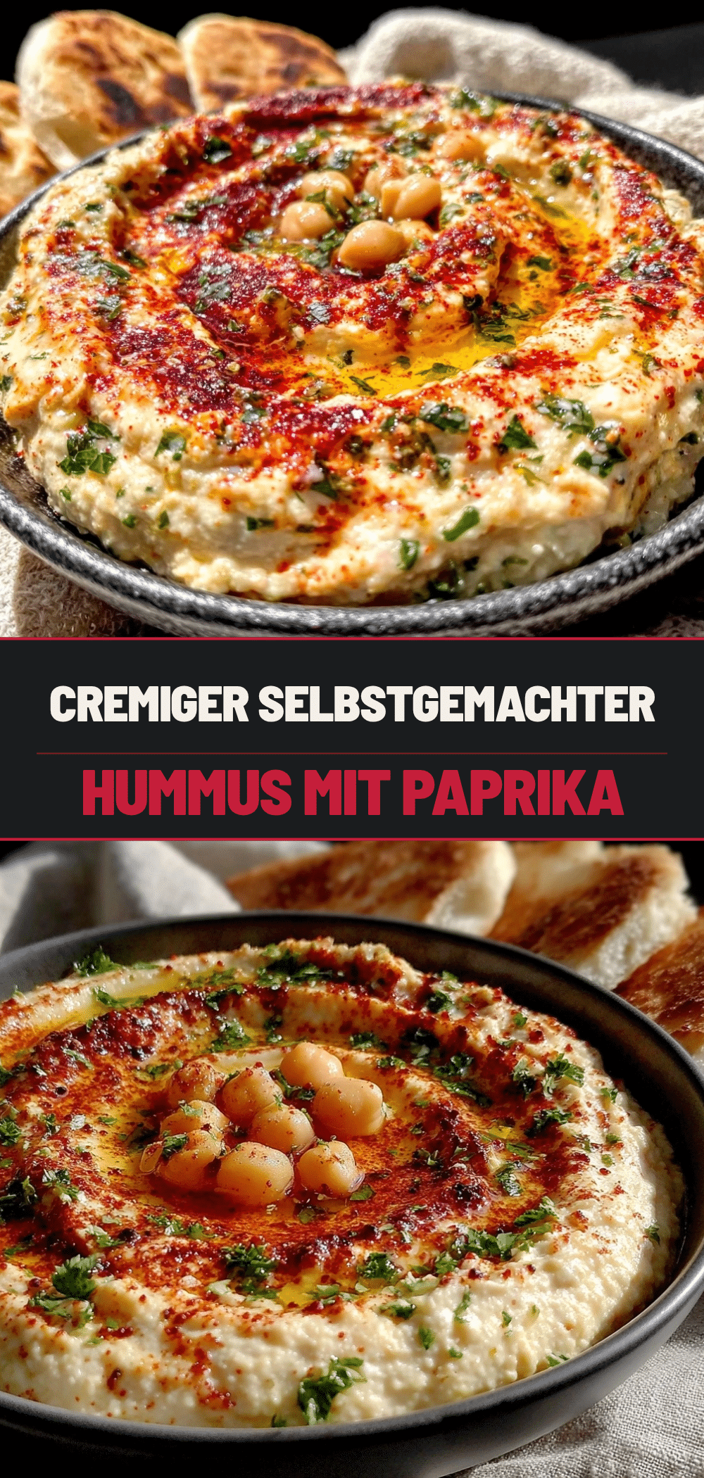 Cremiger Hummus mit Paprika: 5 min. Rezept für Gäste 5 cremiger Hummus mit Paprika recipe