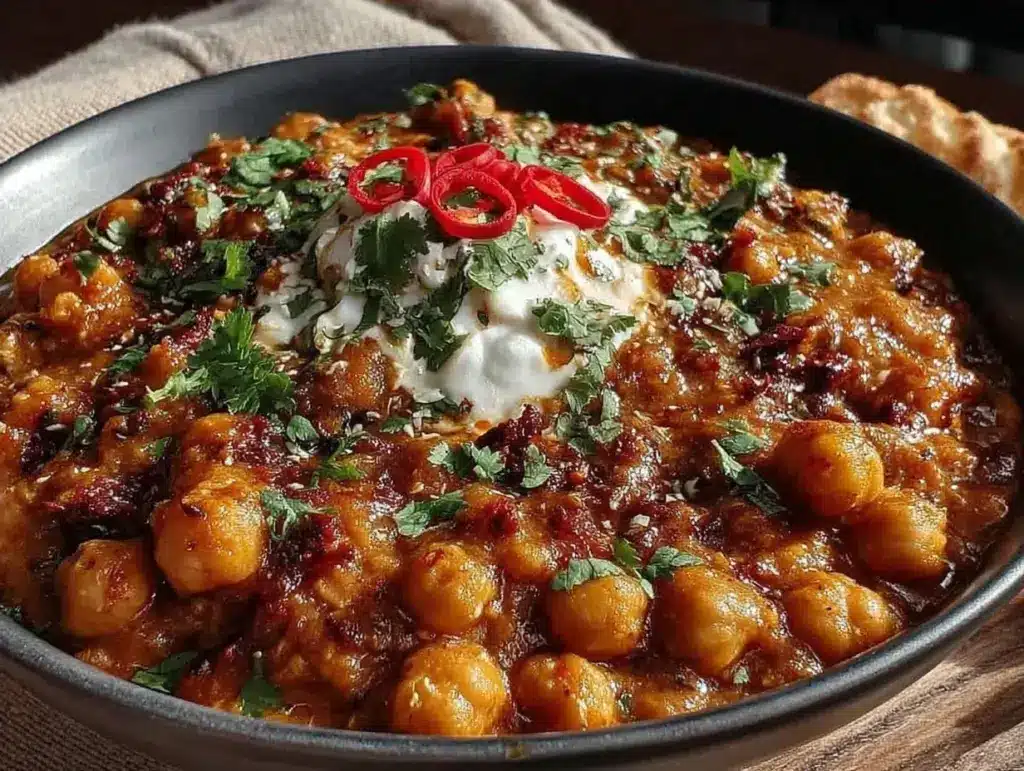 Cremiges Kürbis-Curry mit Kichererbsen - featured image
