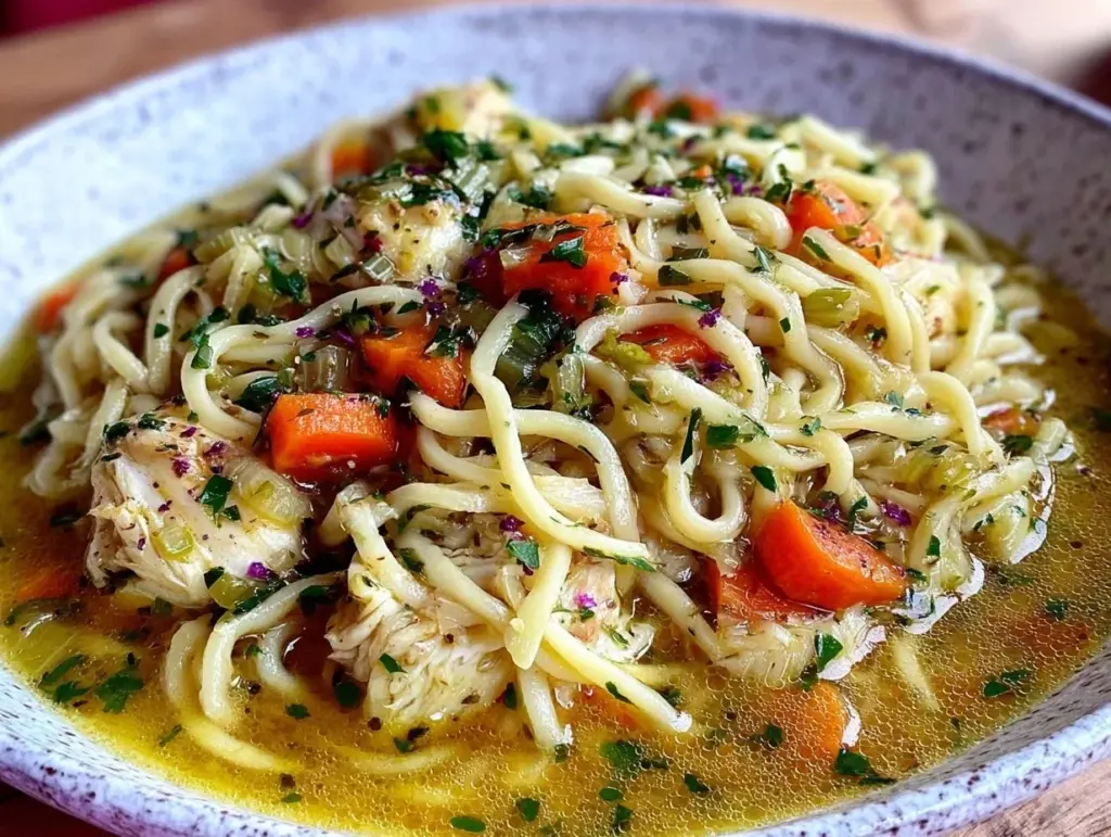 einfache Nudelsuppe mit Suppengrün - featured image