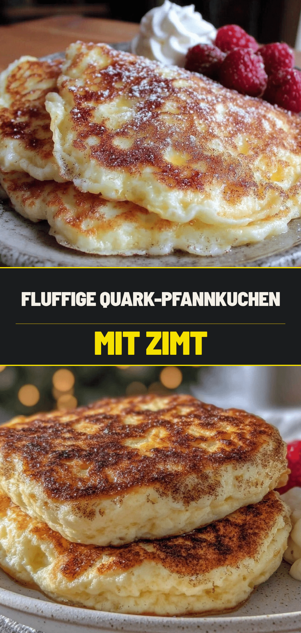 Fluffige Quark-Pfannkuchen: 10 Min. Zimtsüße Perfektion 5 fluffy Quark-Pfannkuchen mit Zimt recipe