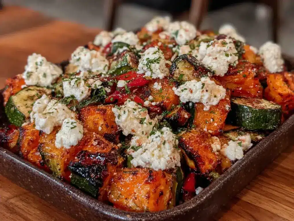 Hokkaido Kürbis Ofengemüse mit Feta - featured image