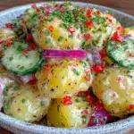 knackiger Kartoffelsalat mit Gurken - featured image