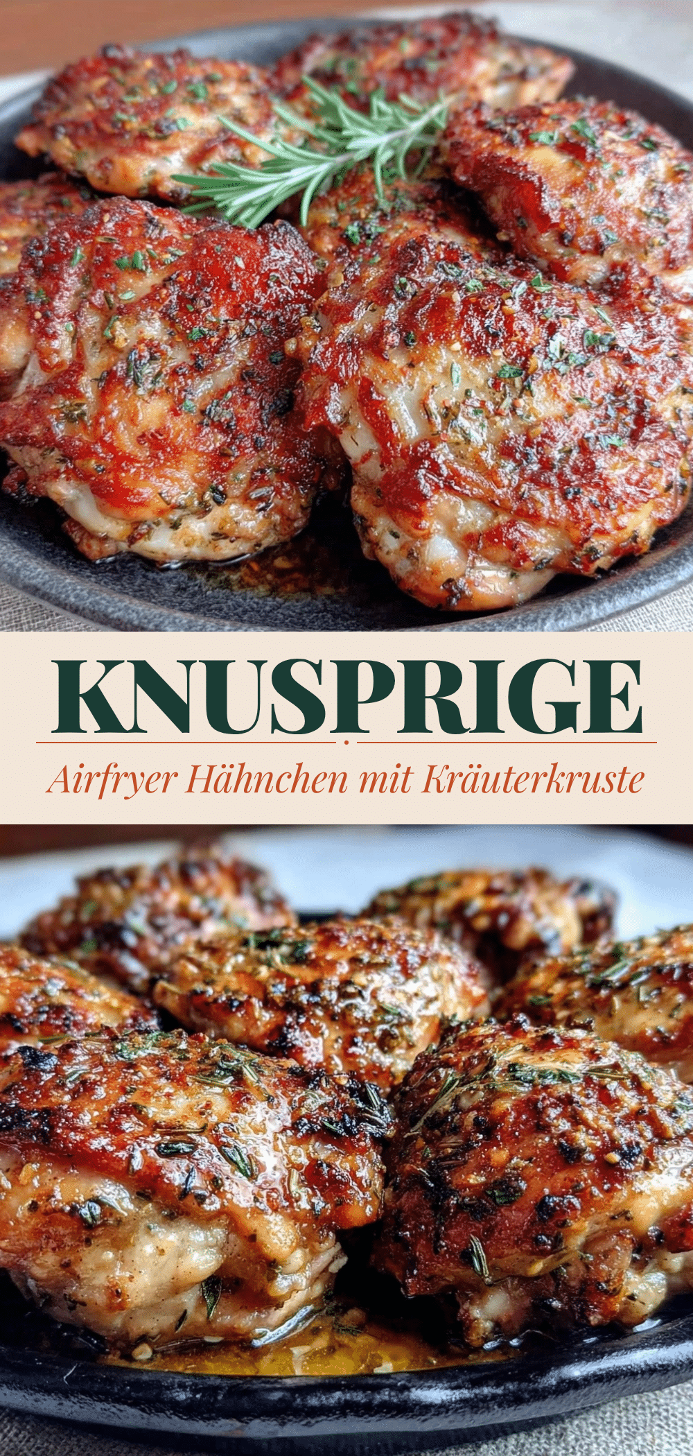 Knusprige Airfryer Hähnchenschenkel: 5 Min. Kräuterkruste 5 Knusprige Airfryer Hähnchenschenkel recipe