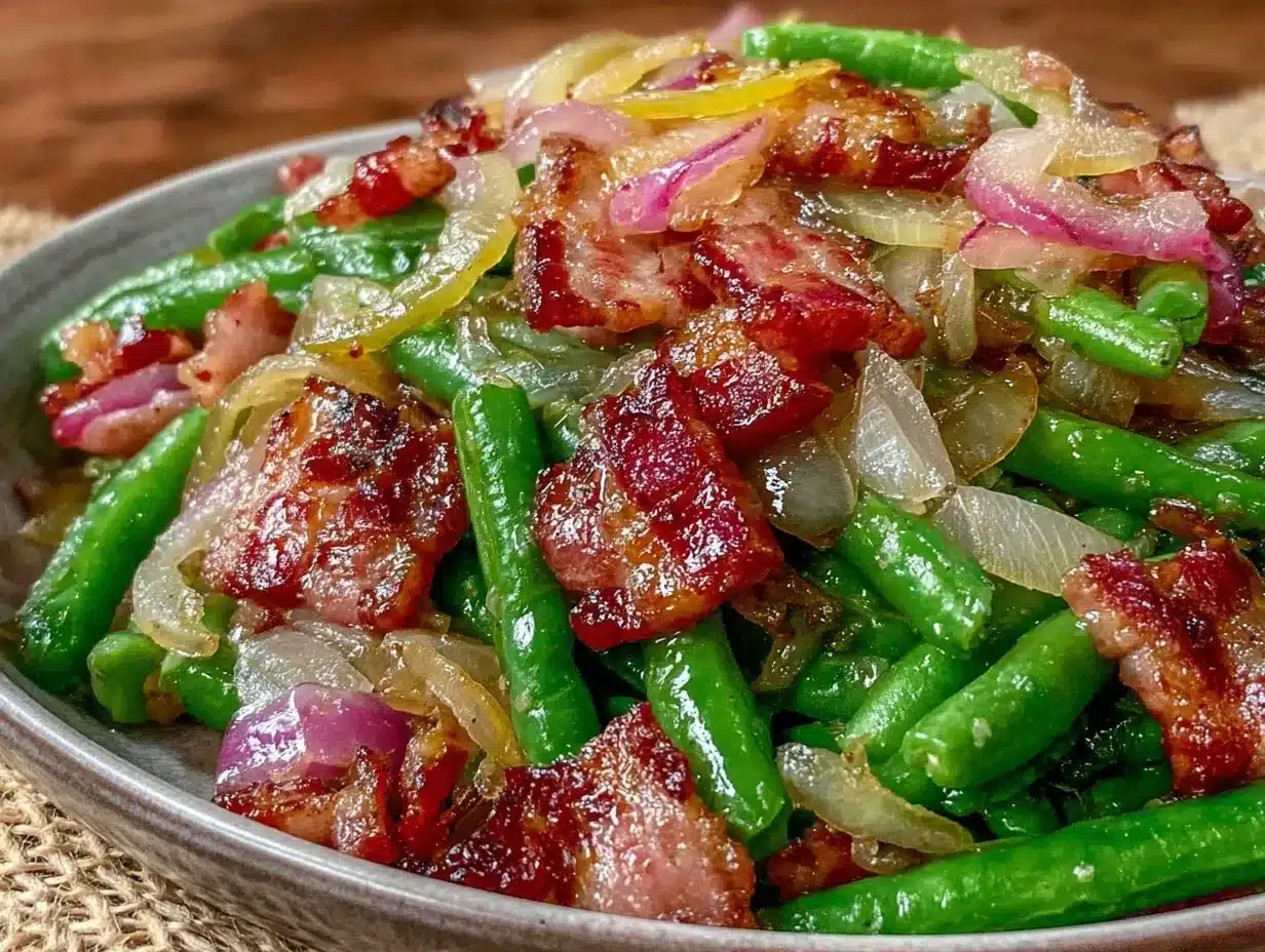Knusprige Grüne Bohnen mit Speck: 5-Min. Beilage für Gäste 4 Knusprige Grüne Bohnen mit Speck preparation steps
