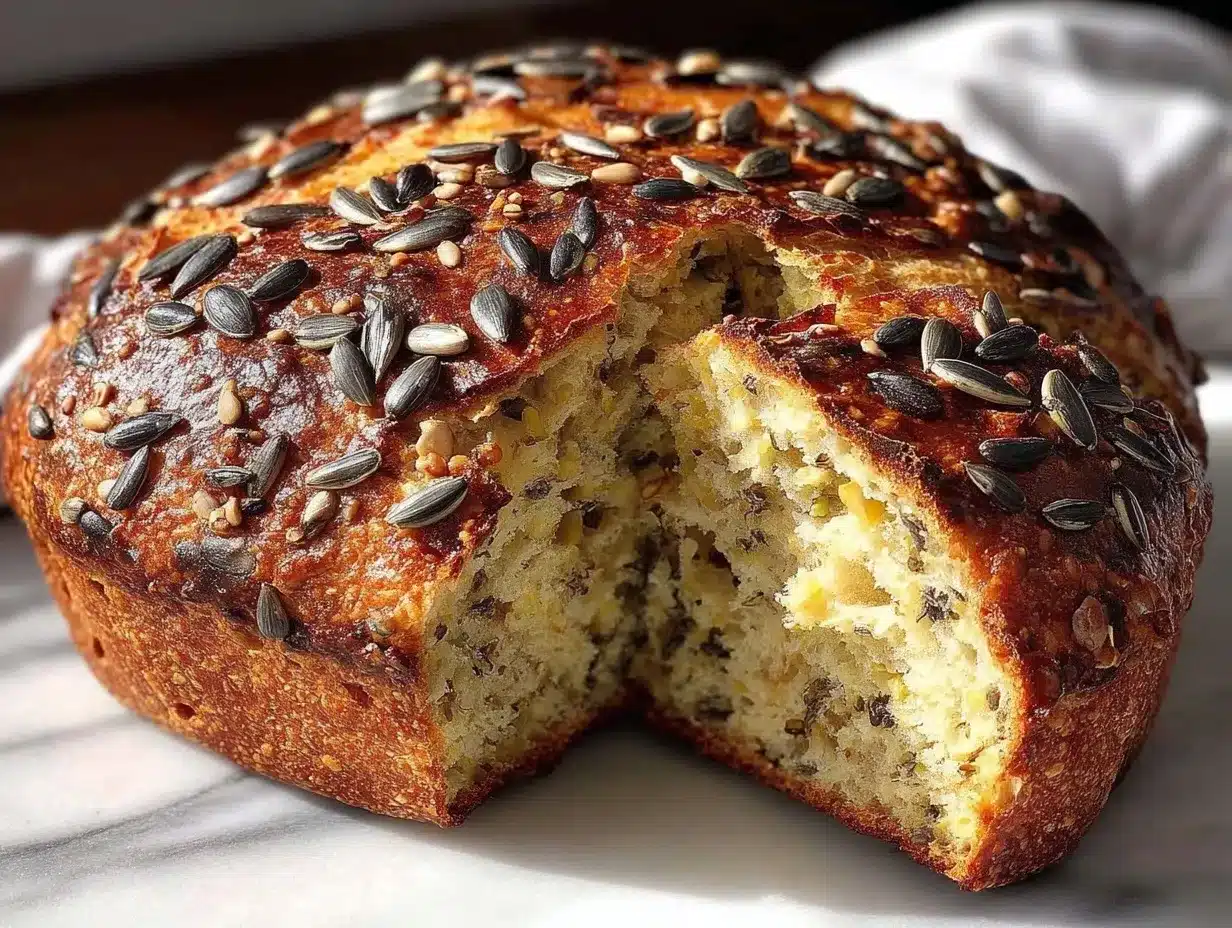 Knuspriges Vollkornbrot mit Sonnenblumenkernen: 5 einfache Schritte 4 Knuspriges Vollkornbrot mit Sonnenblumenkernen preparation steps