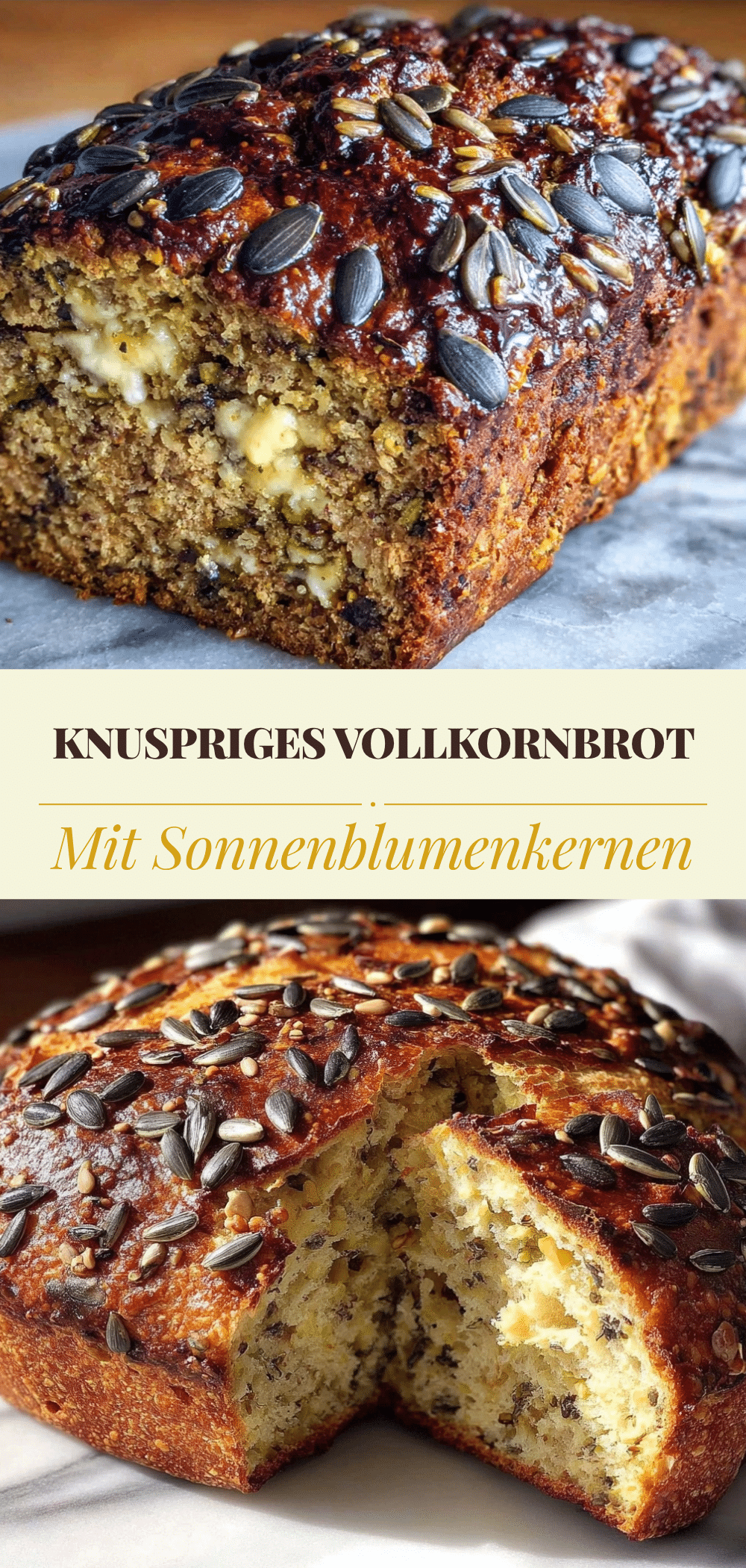 Knuspriges Vollkornbrot mit Sonnenblumenkernen: 5 einfache Schritte 5 Knuspriges Vollkornbrot mit Sonnenblumenkernen recipe