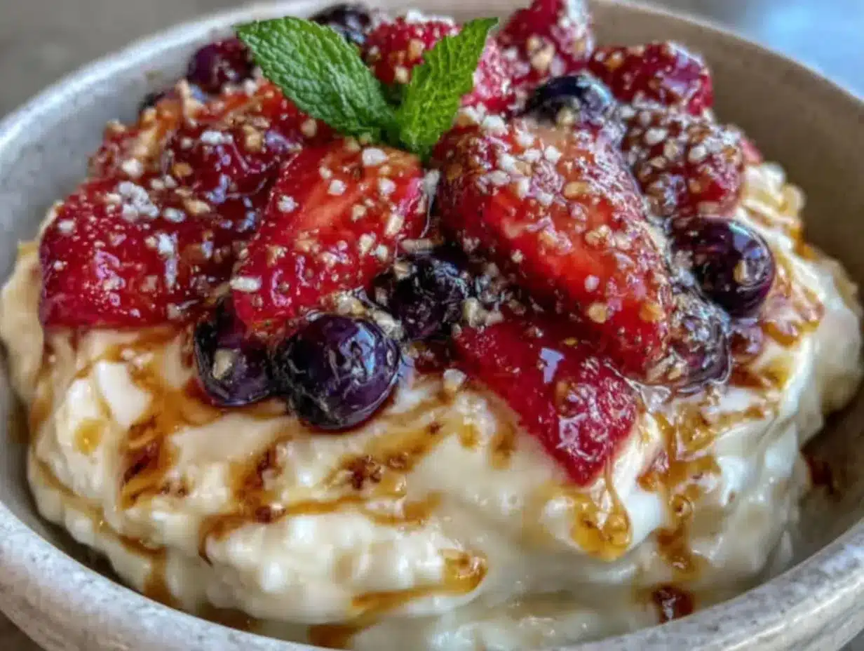 Leichte Quarkspeise mit Beeren: 5 Min. elegantes Sommer-Dessert 4 Leichte Quarkspeise mit Beeren preparation steps