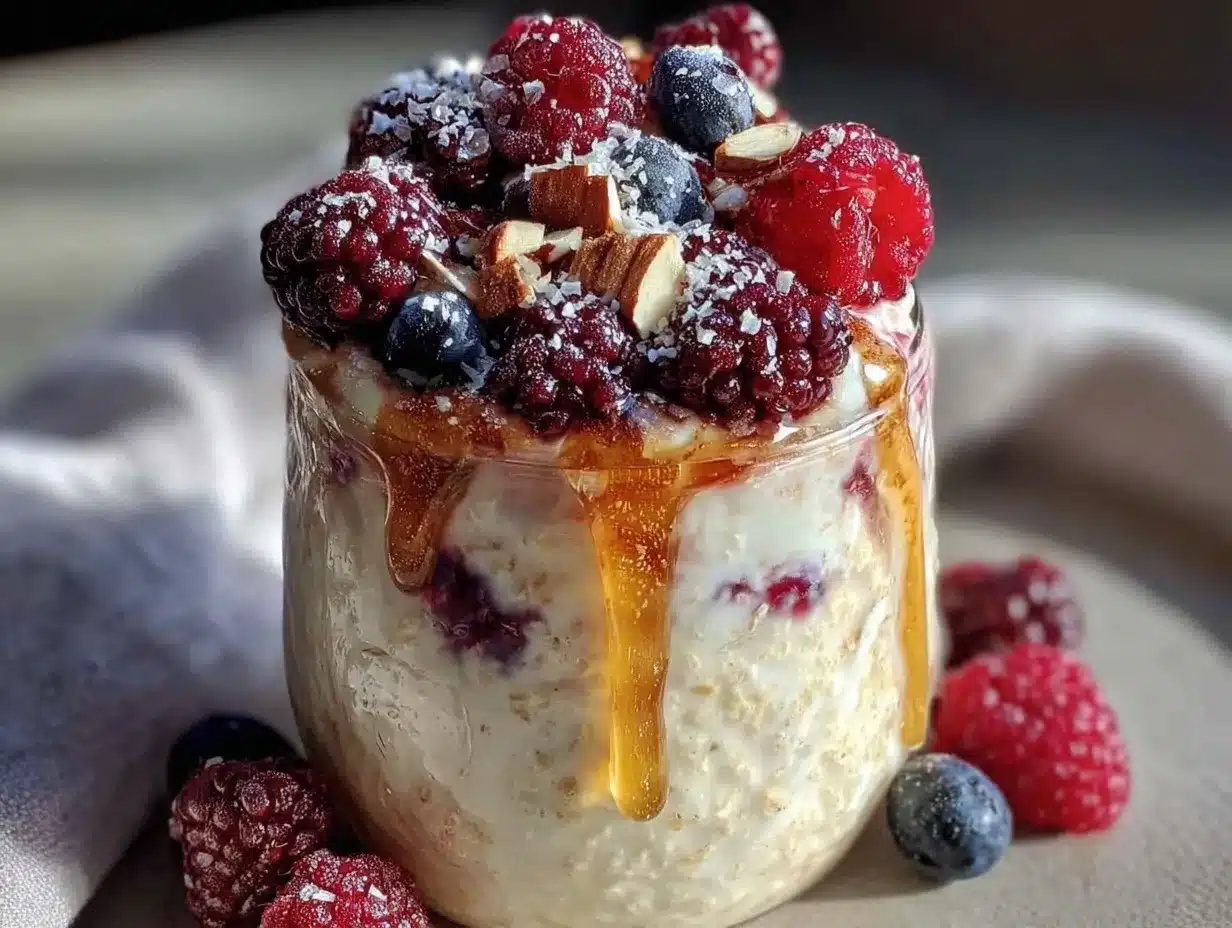 Overnight Oats mit Beeren: Cremiges Frühstück 4 Overnight Oats mit Beeren preparation steps
