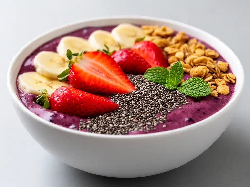 cremige Beeren Smoothie Bowl mit Chiasamen - featured image