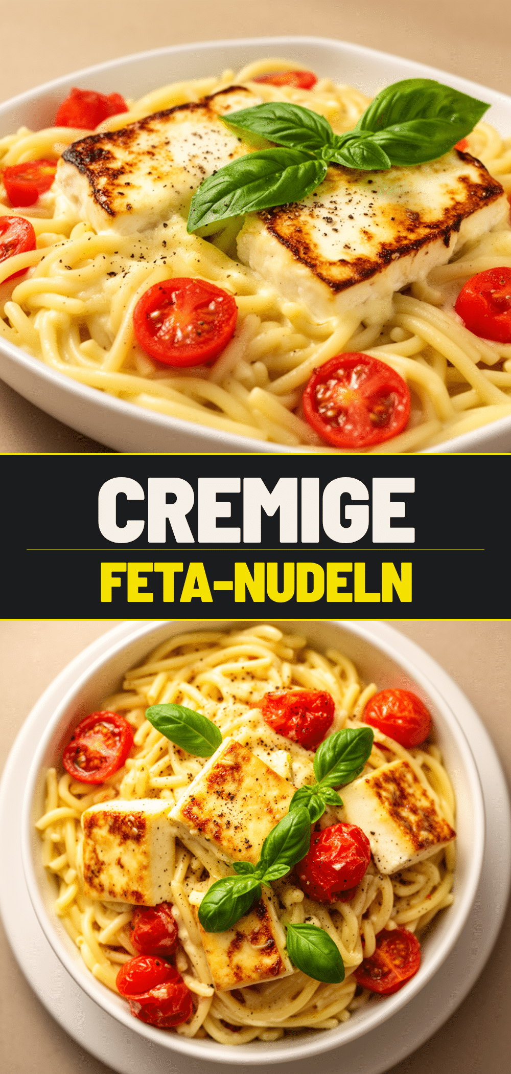 Cremige Feta-Nudeln mit Kirschtomaten: Einfaches Abendessen 5 Cremige Feta-Nudeln mit Kirschtomaten recipe