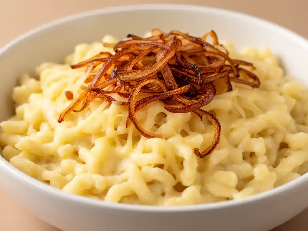 Cremige Käsespätzle mit Röstzwiebeln - featured image