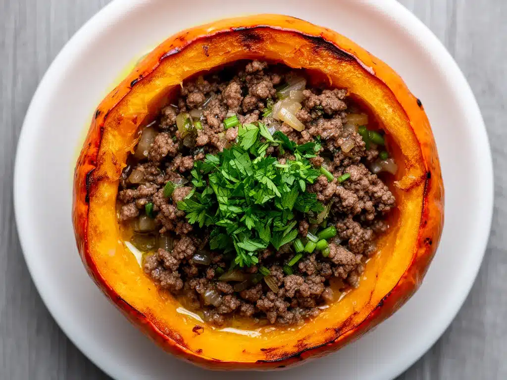 Cremiger gefüllter Hokkaido Kürbis: 5 Easy Hackfleisch Rezepte 4 cremiger gefüllter Hokkaido Kürbis mit Hackfleisch preparation steps