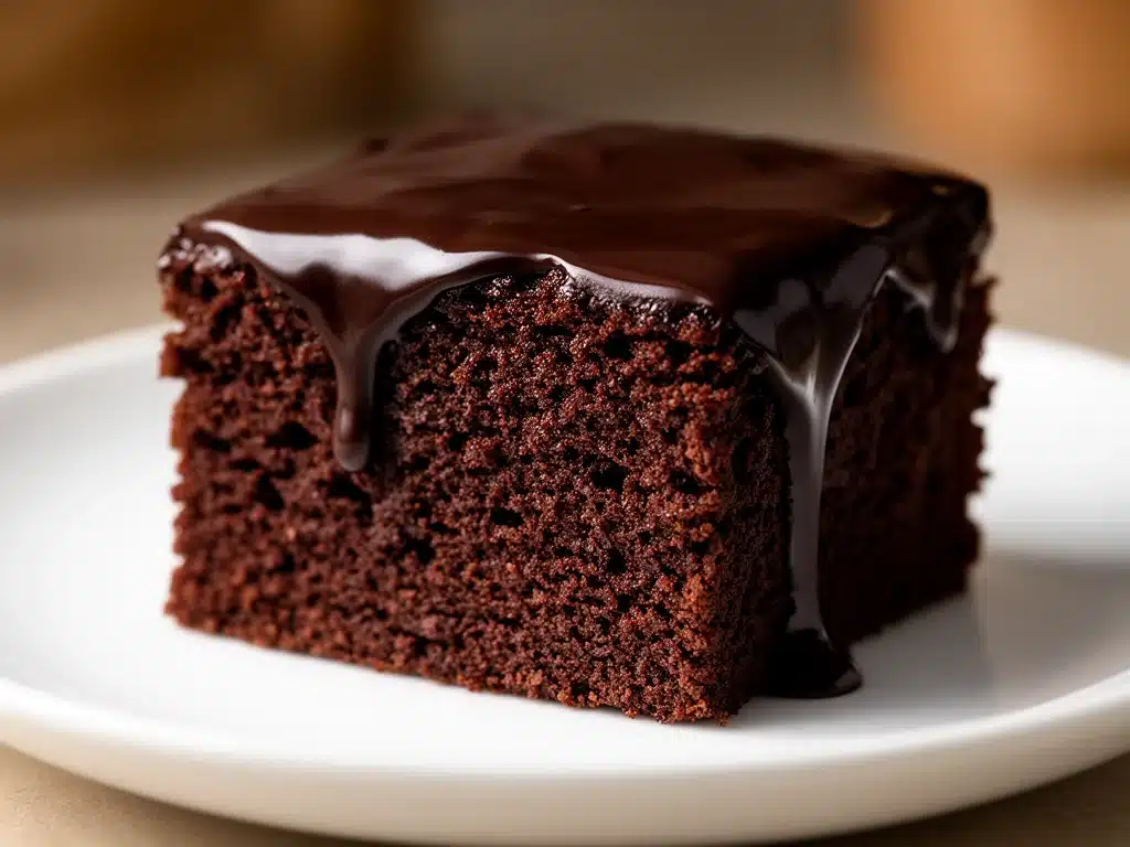 einfacher Schokoladenkuchen mit Ganache - featured image