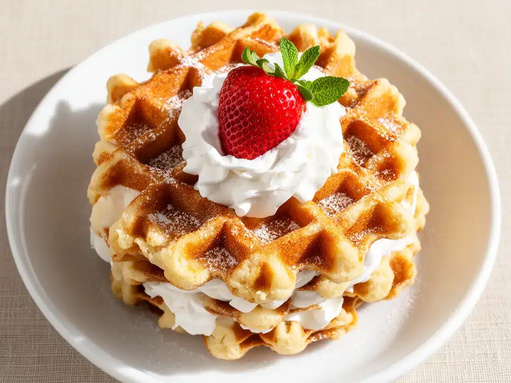 Fluffige Waffeln mit Vanillegeschmack in 15 Min: 3 Einfache Schritte 4 fluffige Waffeln mit Vanillegeschmack preparation steps