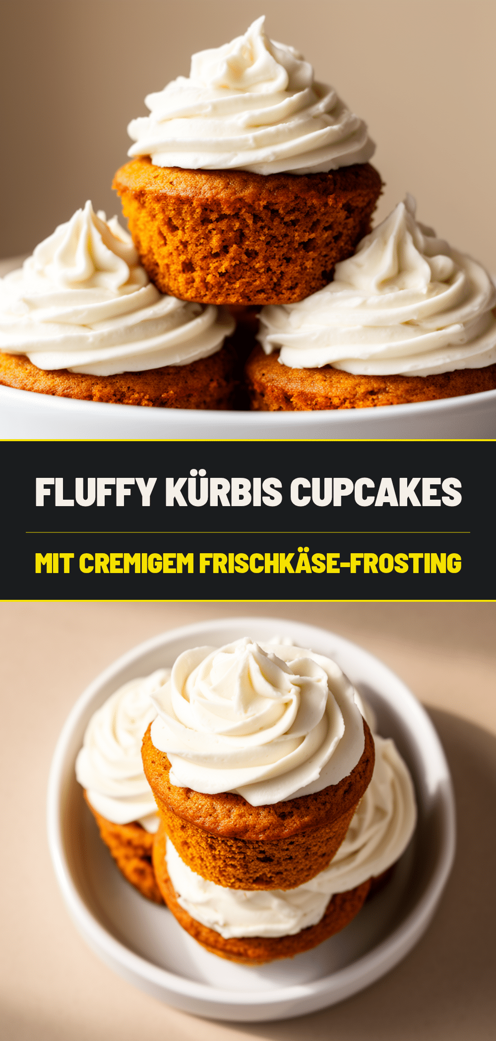 Fluffy Kürbis Cupcakes mit Frischkäse-Frosting – 6 einfache Herbst-Rezepte 5 Fluffy Kürbis Cupcakes mit Frischkäse-Frosting recipe