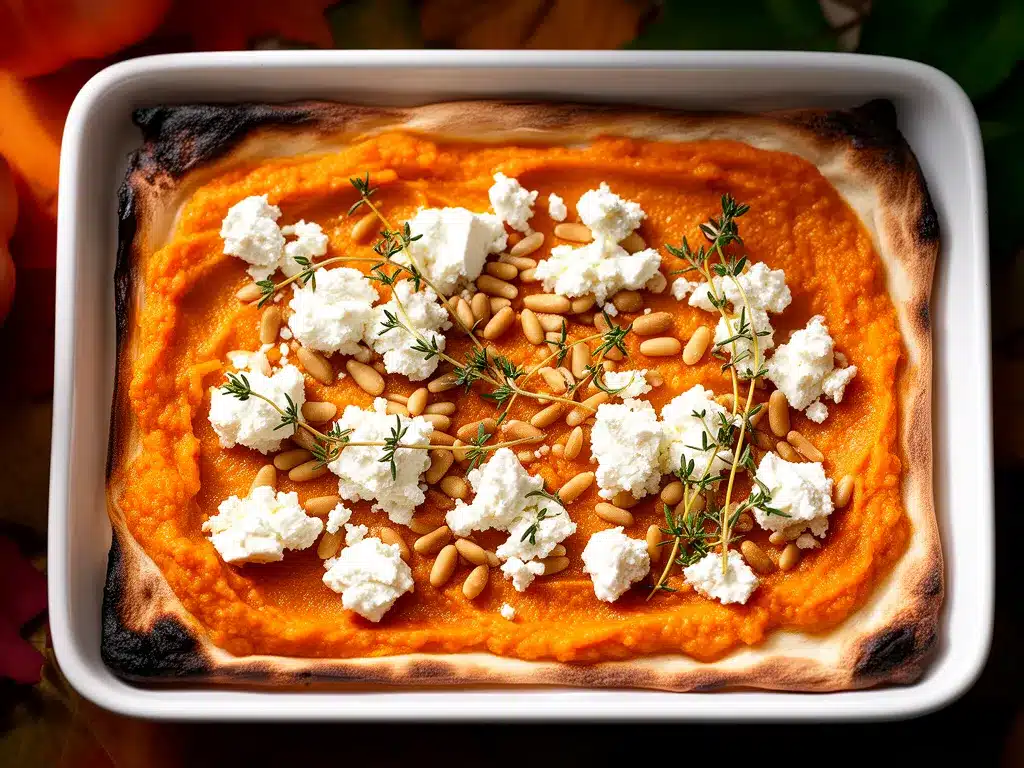 Herbst Kürbis Flammkuchen mit Feta: 5 Schritte 4 Herbst Kürbis Flammkuchen mit Feta preparation steps