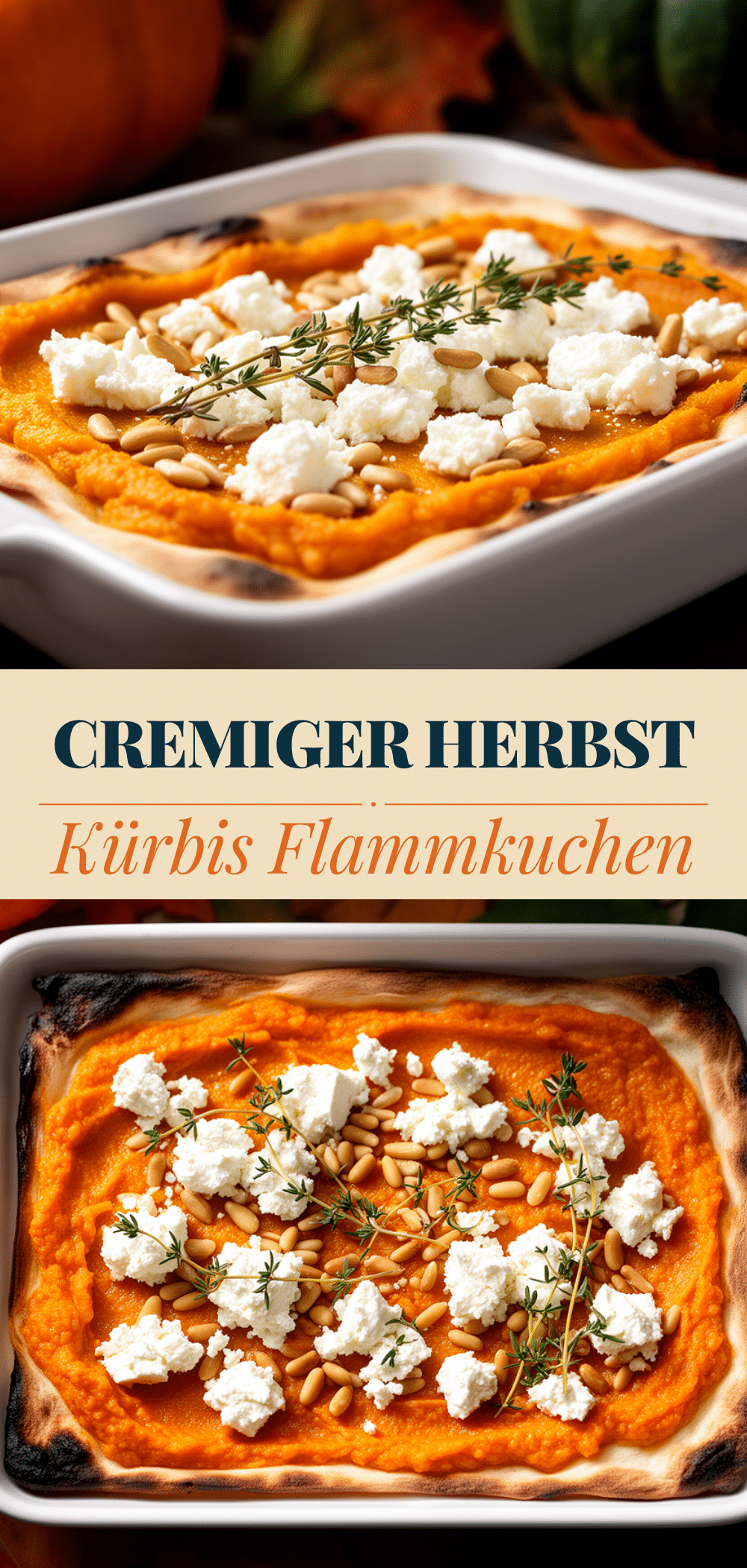 Herbst Kürbis Flammkuchen mit Feta: 5 Schritte 5 Herbst Kürbis Flammkuchen mit Feta recipe