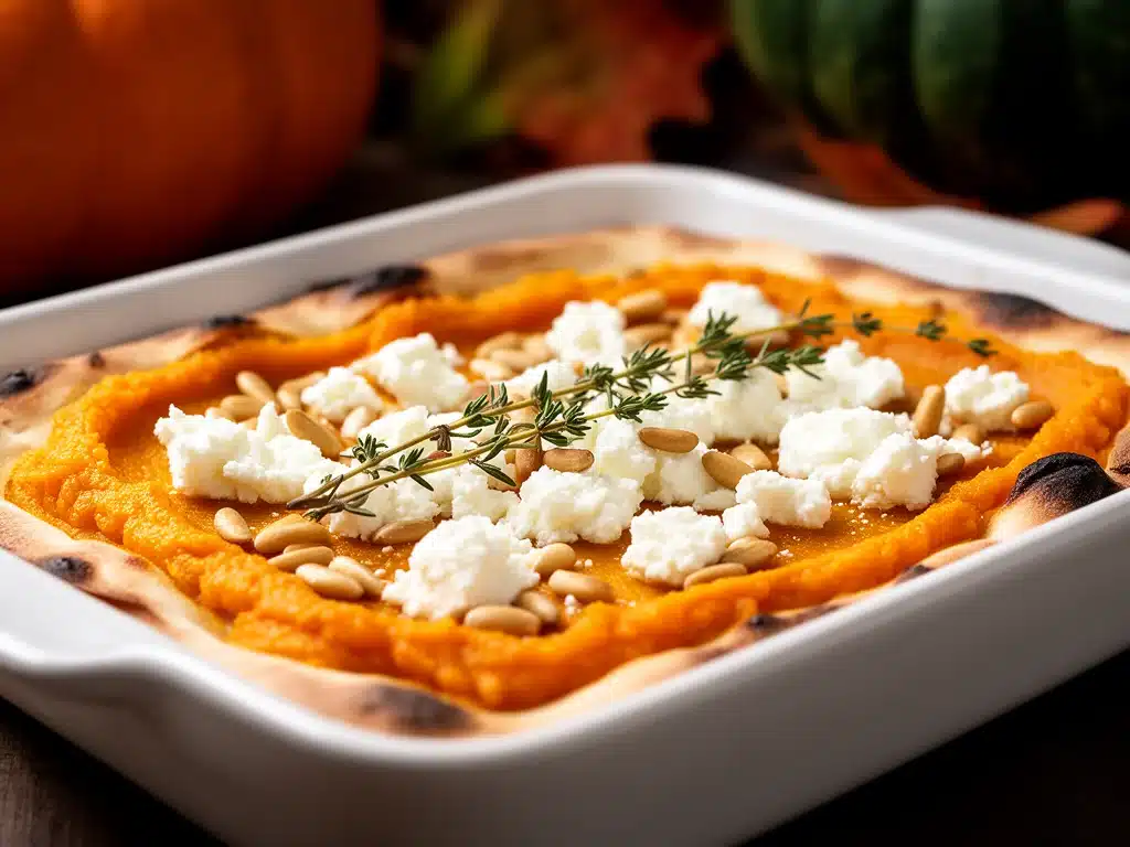 Herbst Kürbis Flammkuchen mit Feta - featured image