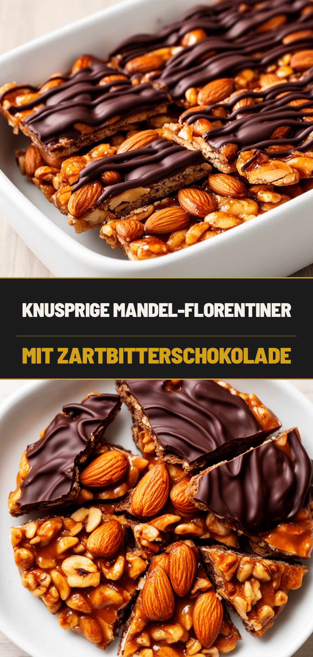Knusprige Florentiner: 5 Min. Zartbitter Weihnachtskekse 5 Knusprige Florentiner recipe