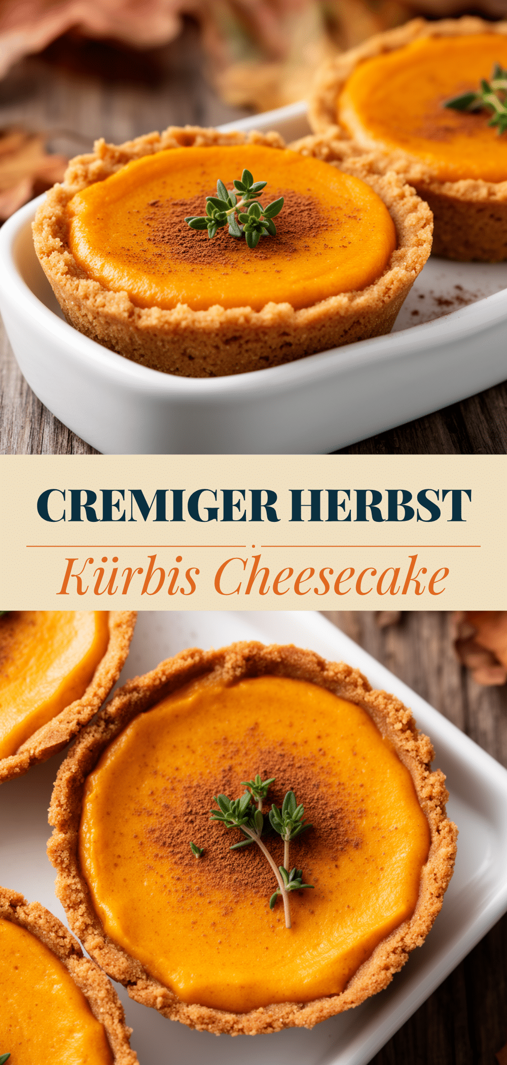 Cremiger Kürbis-Cheesecake Törtchen: 5 Leckere Herbst-Rezepte 5 Kürbis-Cheesecake Törtchen recipe