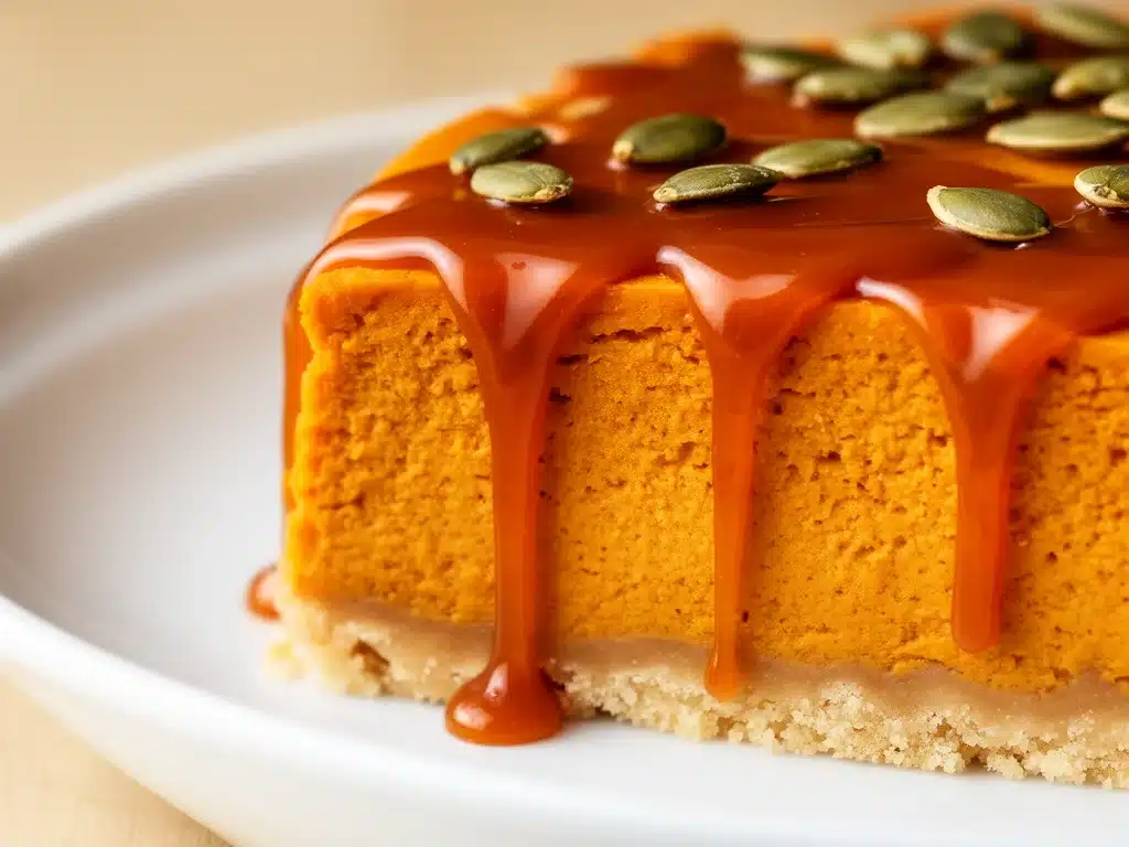 Kürbis-Käsekuchen mit Karamell - featured image