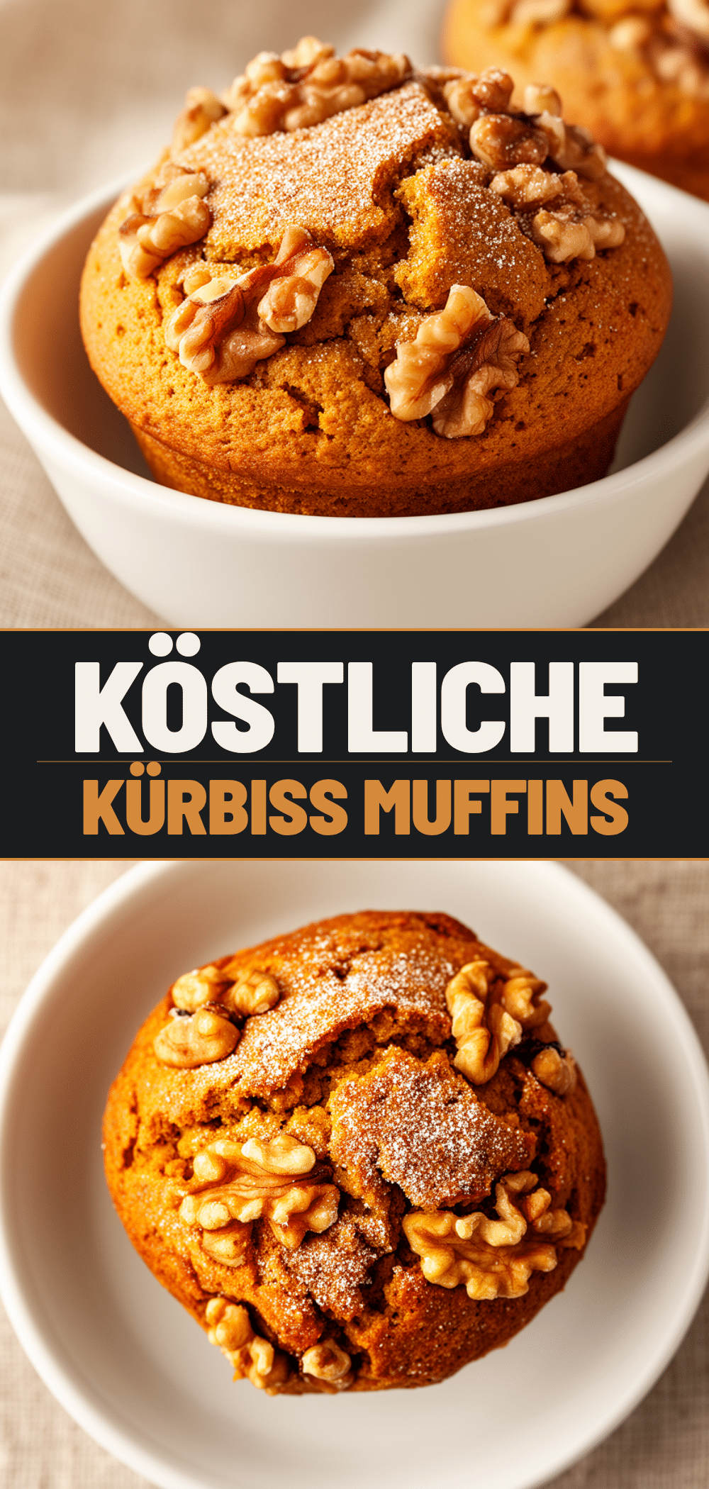 Kürbis-Zimt Muffins mit Walnüssen: 5 Einfache Herbstrezepte 5 Kürbis-Zimt Muffins mit Walnüssen recipe