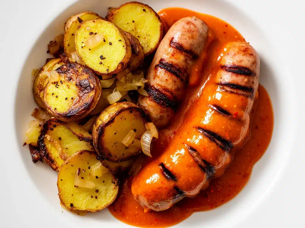 Oktoberfest Currywurst mit Bratkartoffeln: Das perfekte Rezept 4 Oktoberfest Currywurst mit Bratkartoffeln preparation steps