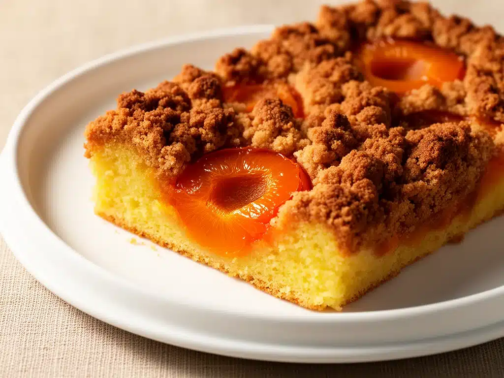 Rheinischer Streuselkuchen mit Aprikosen - featured image