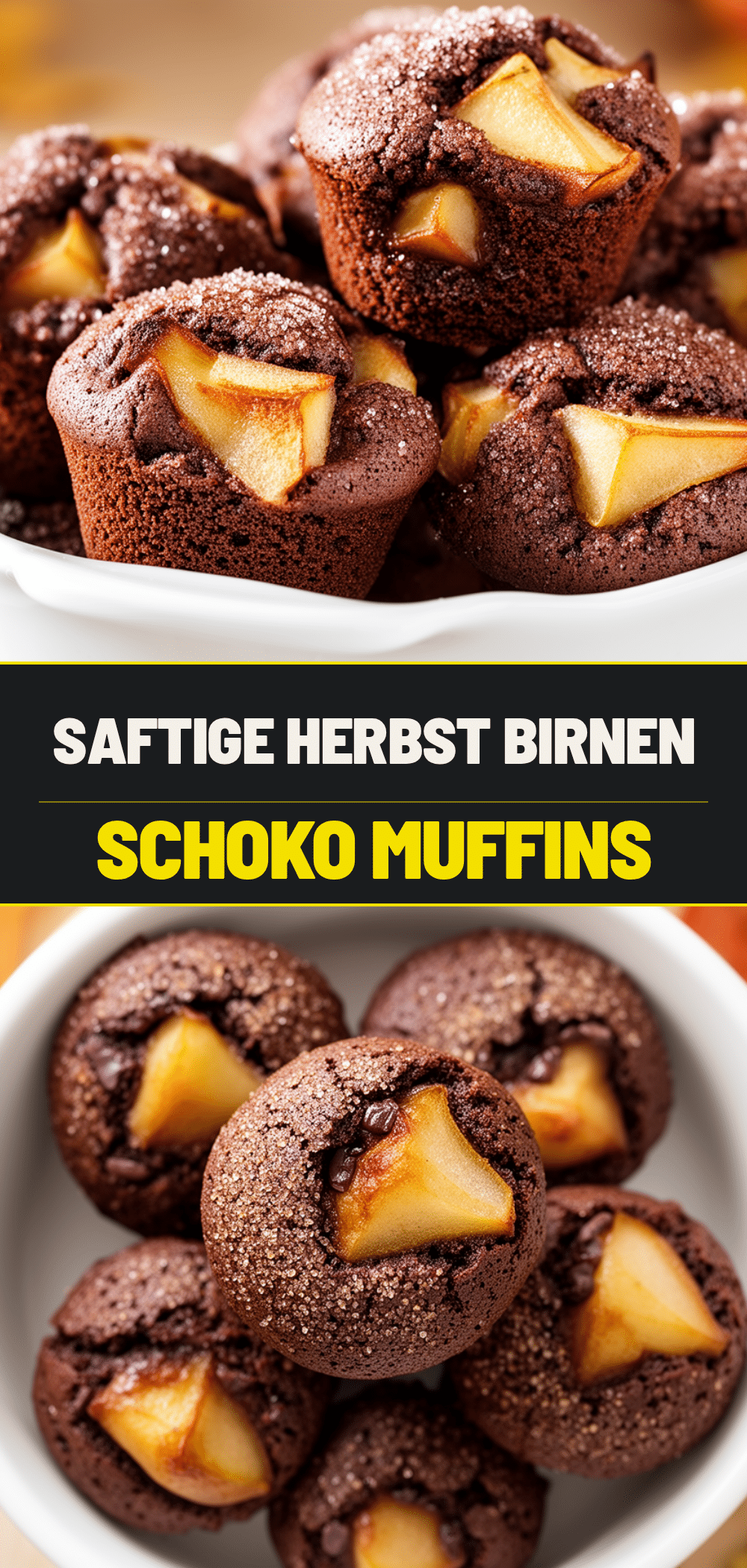 Saftige Birnen Schoko Muffins: 5 Easy Herbstrezepte 5 Saftige Birnen Schoko Muffins recipe