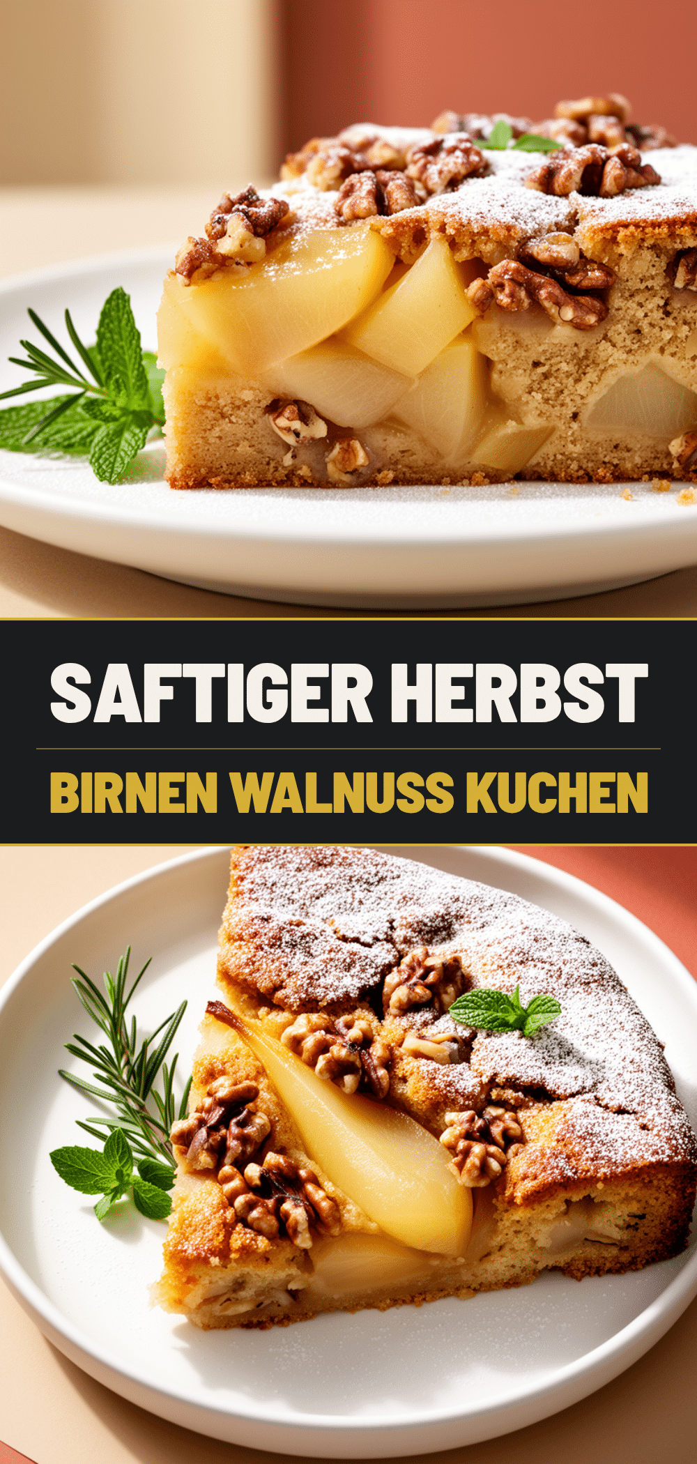 Saftiger Birnen-Walnuss Kuchen: 5 Simple Herbstrezepte 5 Saftiger Birnen-Walnuss Kuchen recipe