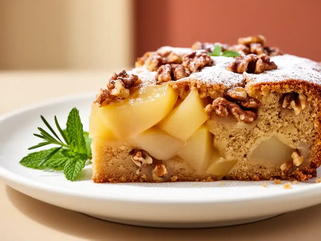 Startseite 1 Saftiger Birnen-Walnuss Kuchen - featured image