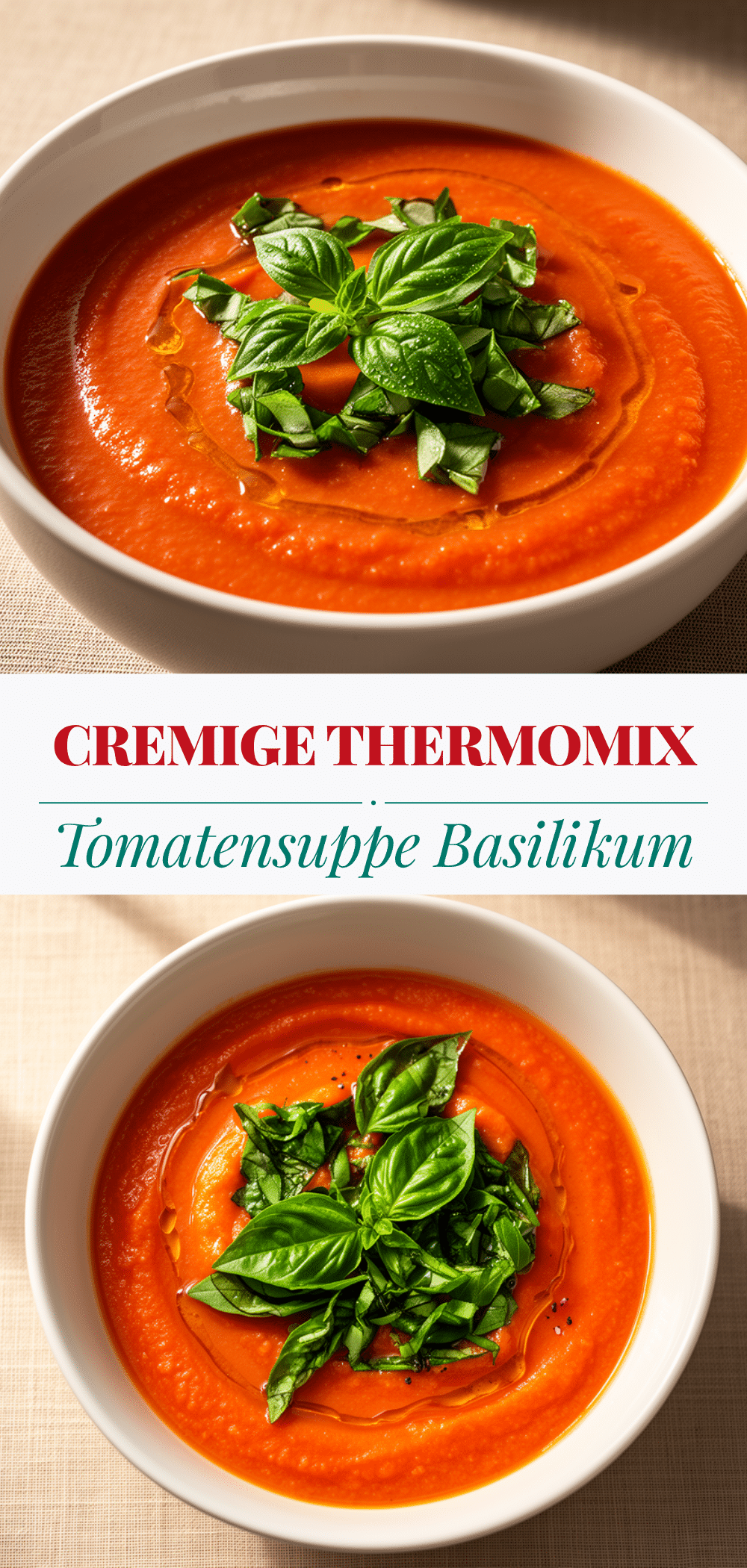 Cremige Tomatensuppe: 15 Min. Thermomix Rezept mit Basilikum 5 Thermomix Tomatensuppe recipe