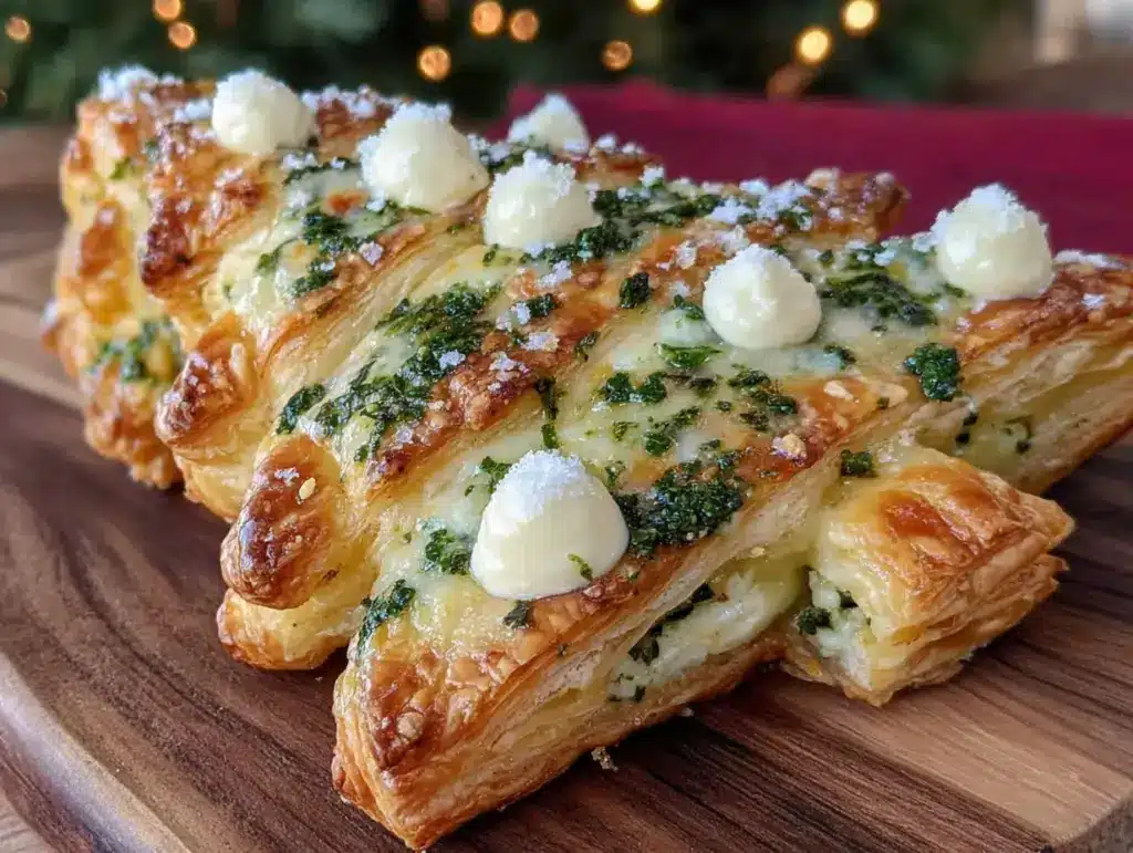 Blätterteig-Tannenbaum Pesto Frischkäse - featured image