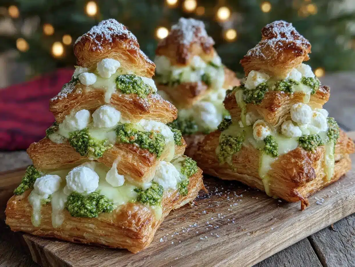 Blätterteig-Tannenbaum Pesto Frischkäse: Perfekt für dich 4 Blätterteig-Tannenbaum Pesto Frischkäse preparation steps