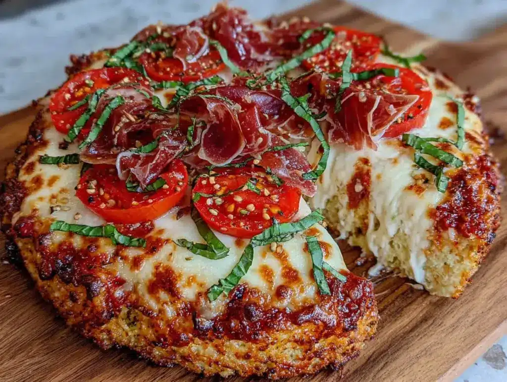 Low-Carb Pizza mit Quark-Öl-Teig - featured image