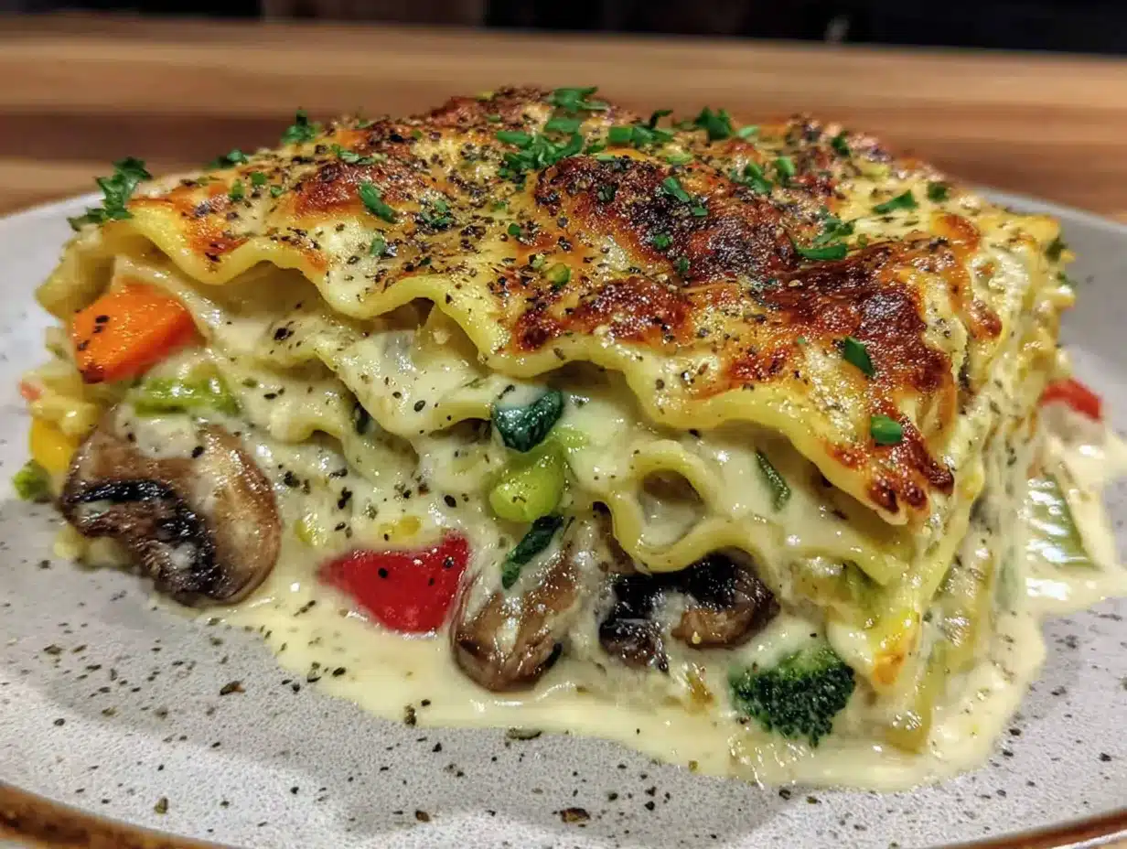 Cremige Vegane Gemüse-Lasagne mit Cashew-Béchamel: 5 Min. Grillen 4 vegane Gemüse-Lasagne auf dem Grill preparation steps