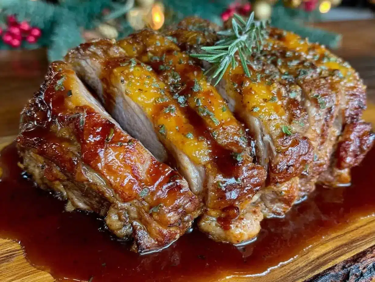 Weihnachts-Schweinebraten: 5 Schritte & Saftig 4 Weihnachts-Schweinebraten mit Biersoße preparation steps