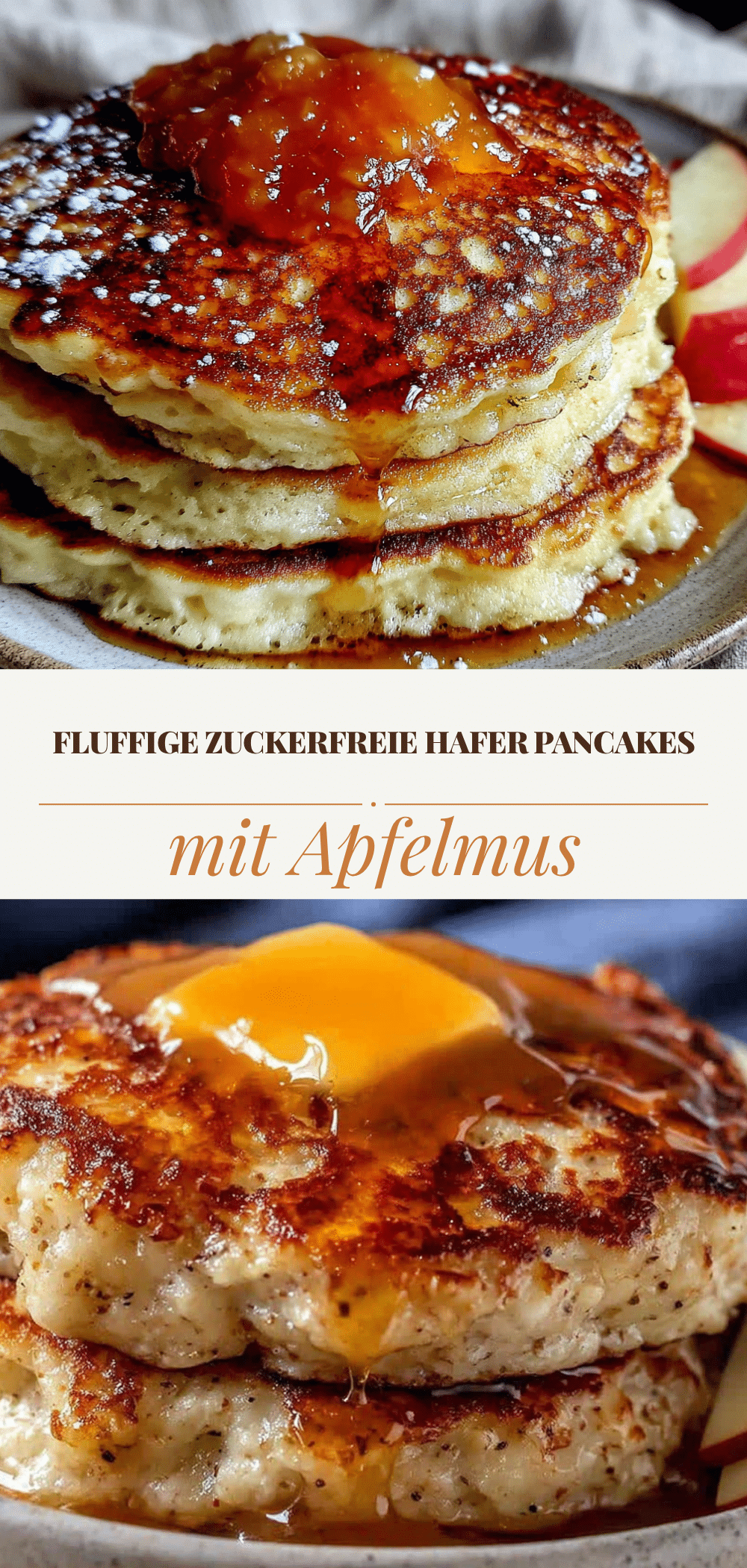 Zuckerfreie Hafer Pancakes: Perfekt mit frischem Apfelmus 5 Zuckerfreie Hafer Pancakes recipe